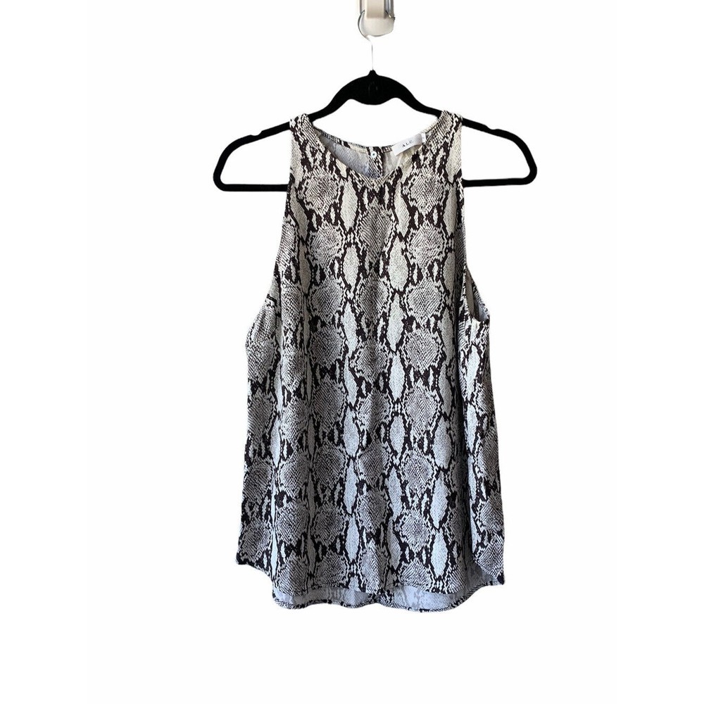 A.L.C ‘Anise’ Crepe Snakeskin Sleeveless Top Sz 10 EUC